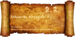 Udvardy Kristóf névjegykártya