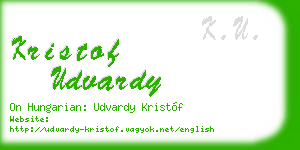 kristof udvardy business card